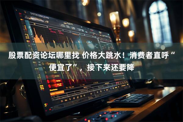 股票配资论坛哪里找 价格大跳水！消费者直呼“便宜了”，接下来还要降